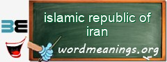 WordMeaning blackboard for islamic republic of iran